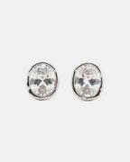 High Shine Studs Clear Silver
