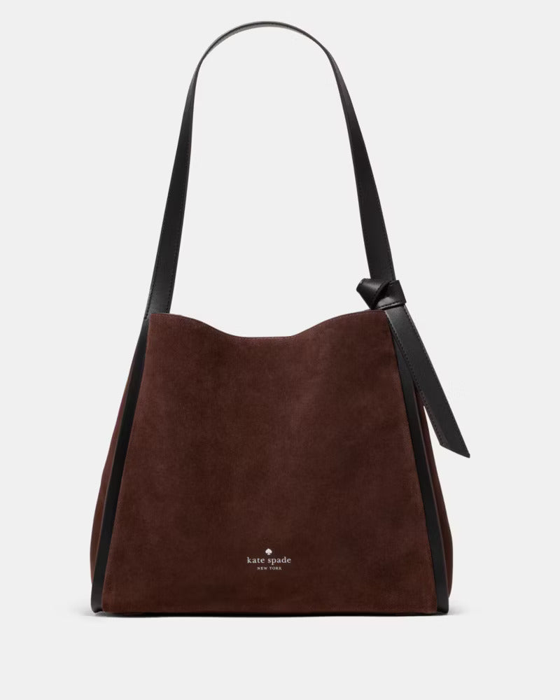 Knott Suede Large Carryall Hot Fudge