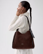 Knott Suede Large Carryall Hot Fudge
