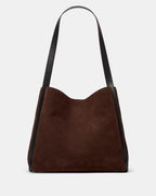 Knott Suede Large Carryall Hot Fudge