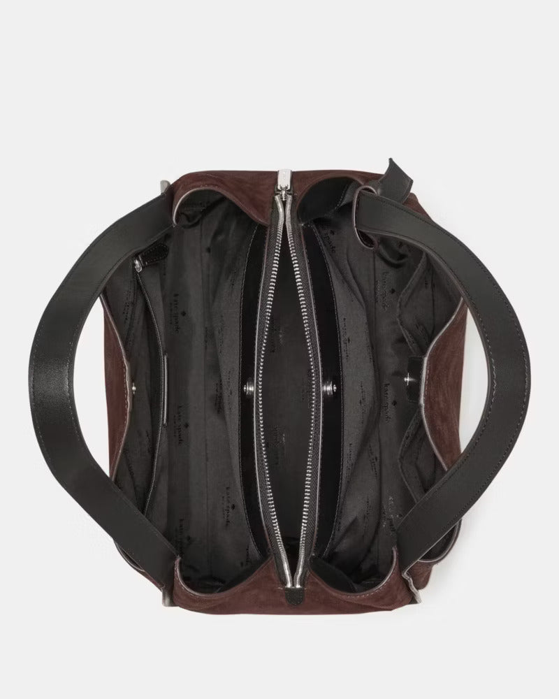 Knott Suede Large Carryall Hot Fudge