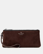 Wren Suede Wristlet Hot Fudge