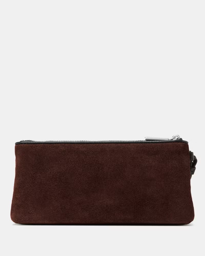 Wren Suede Wristlet Hot Fudge
