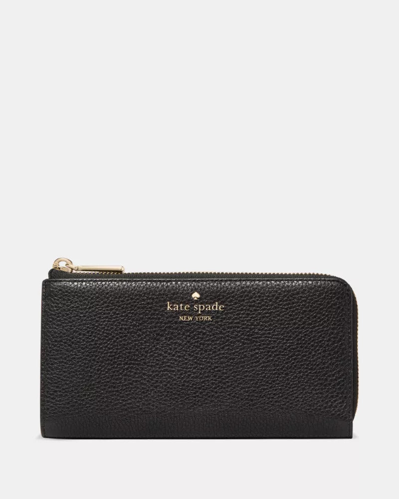 Large Slim L-zip Wallet Black