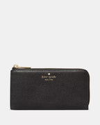 Large Slim L-zip Wallet Black