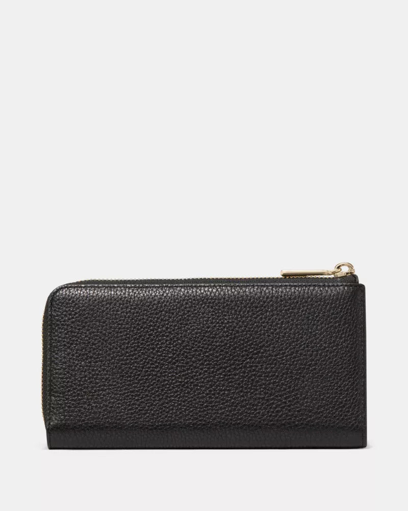 Large Slim L-zip Wallet Black