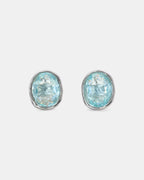 High Shine Studs Blue Silver