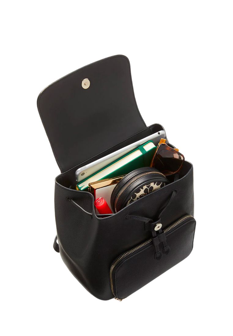 Kristi Medium Flap Backpack Black