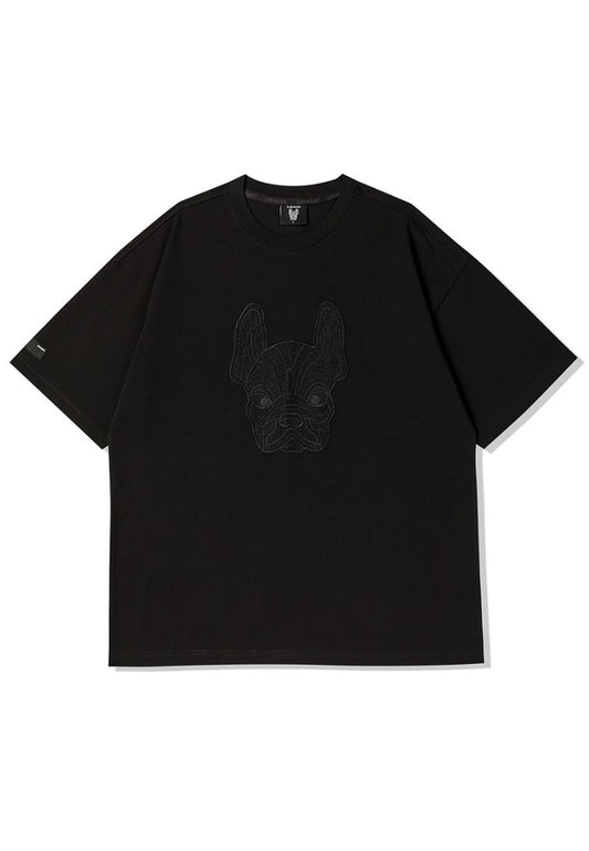 Lace Radog Applique T-Shirt Black
