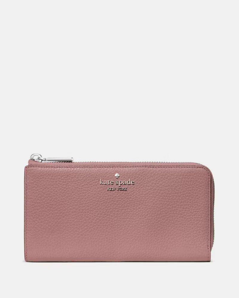 Large Slim L-zip Wallet Dusk Rose