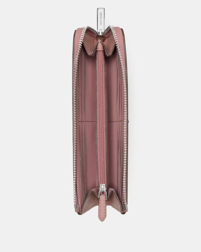 Large Slim L-zip Wallet Dusk Rose