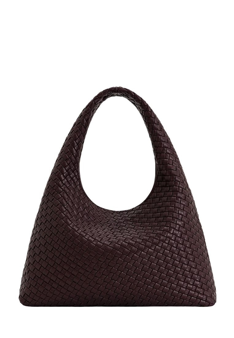 Laura Woven Shoulder Bag - Deep Burgundy