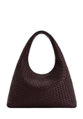 Laura Woven Shoulder Bag - Deep Burgundy