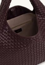 Laura Woven Shoulder Bag - Deep Burgundy