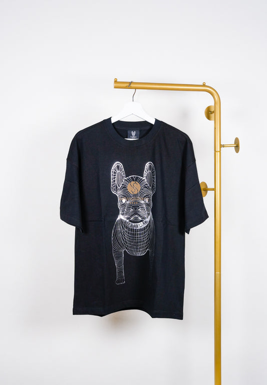 [DEFECT SALE 144] Silver Big Radog T-Shirt Black S