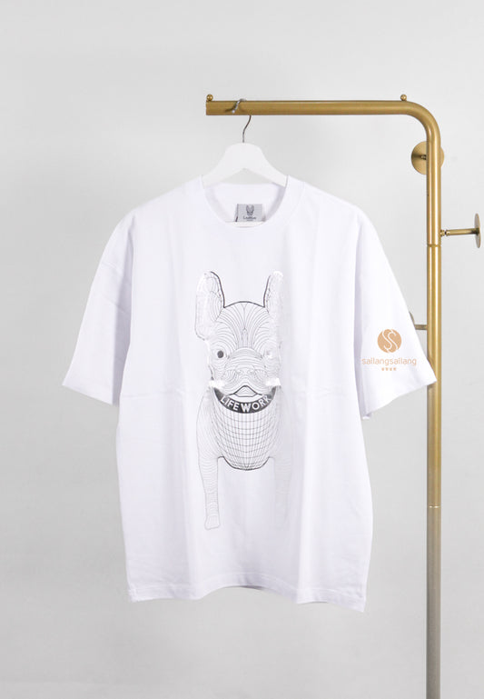 [DEFECT SALE 191] Silver Big Radog T-Shirt White - S