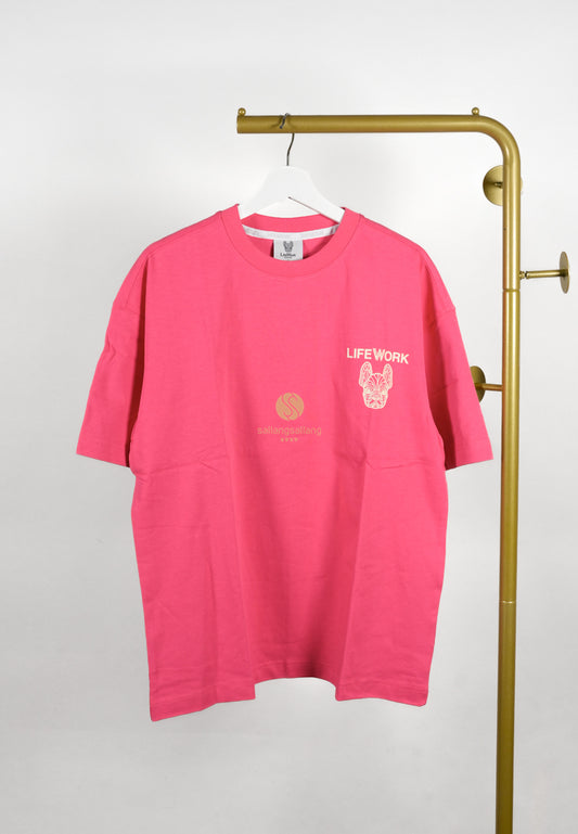 [DEFECT SALE 189] Velvet Logo T-Shirt Pink - S
