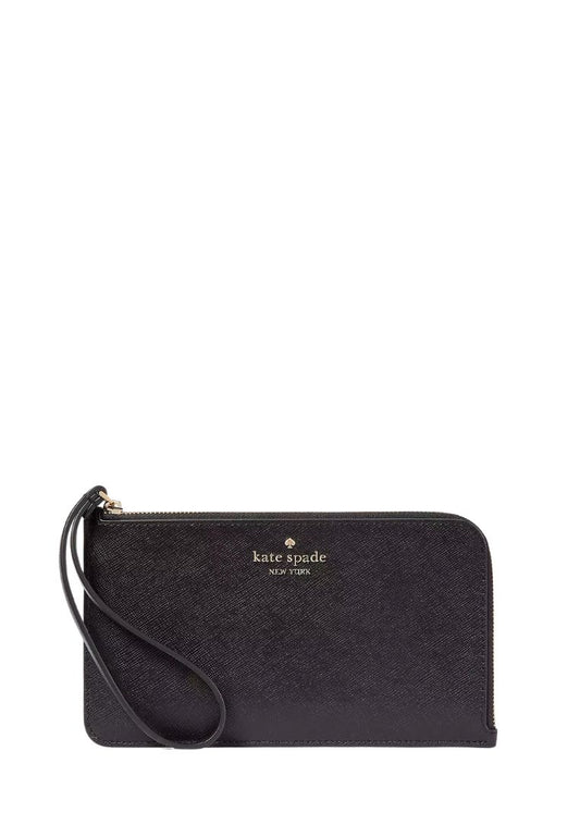 Lucy Medium L-Zip Wristlet Black