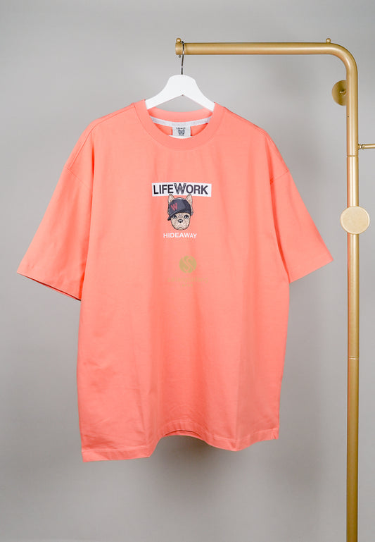 [DEFECT SALE 39] Big Mono Hipdog T-Shirt Coral-L