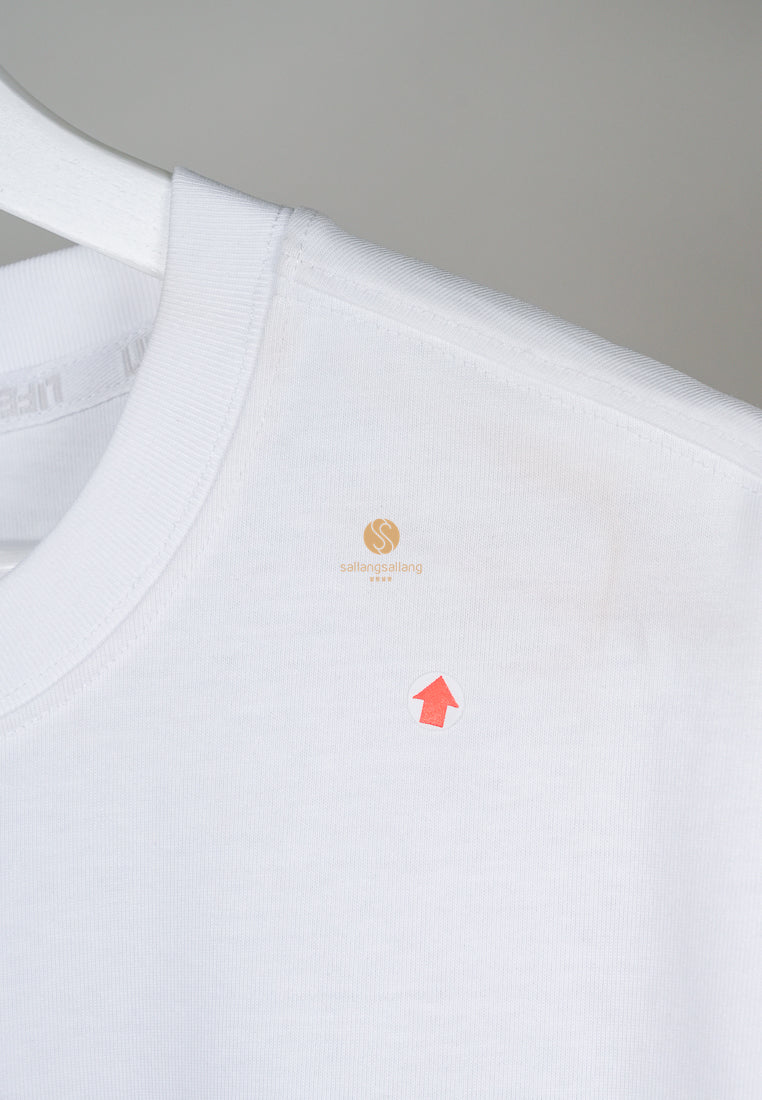 [DEFECT SALE 40] Embroidery Mono Figure T-Shirt White-L