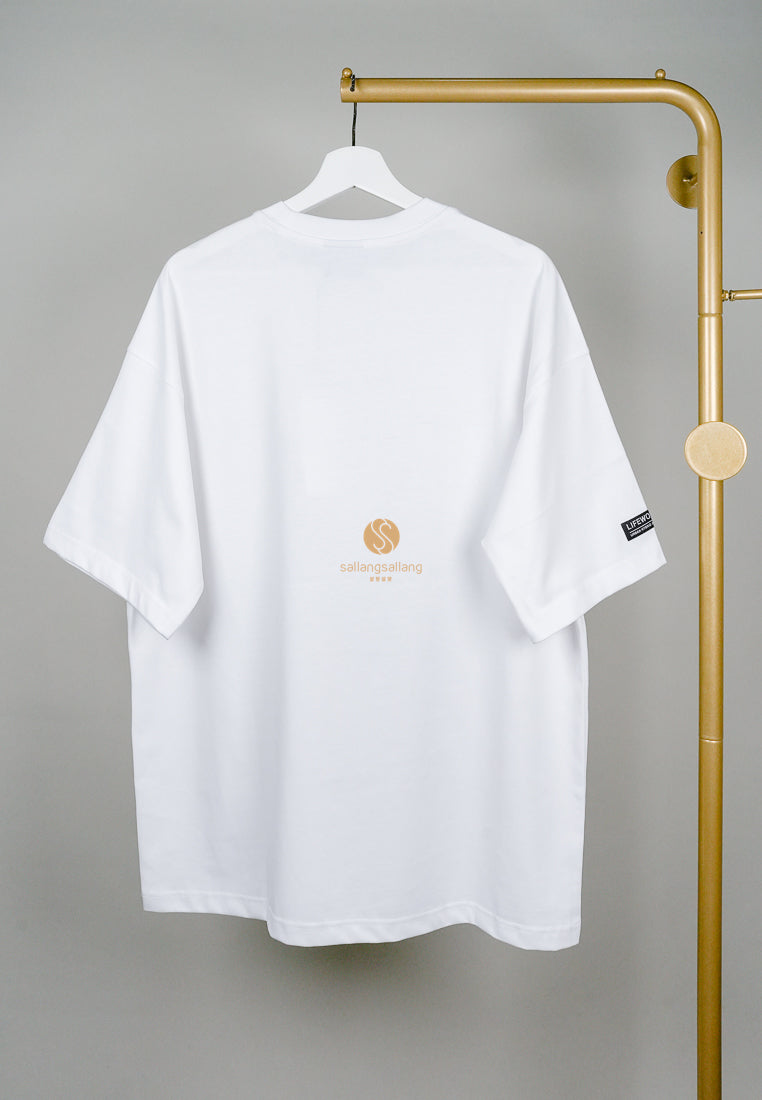 [DEFECT SALE 40] Embroidery Mono Figure T-Shirt White-L