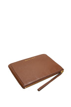 The Groove Leather Wristlet Clutch Brown Bear