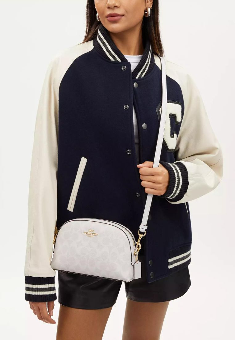 Madi Crossbody In Signature Canvas Glacier White