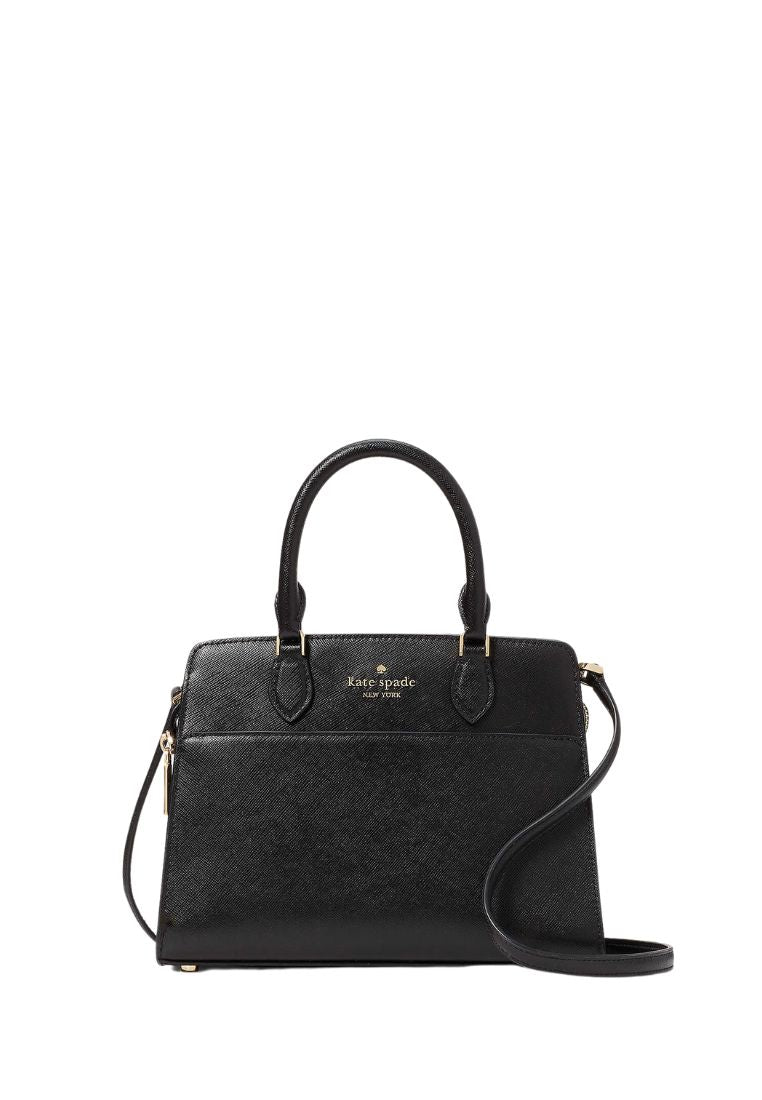 Madison Saffiano Leather Small Satchel Black