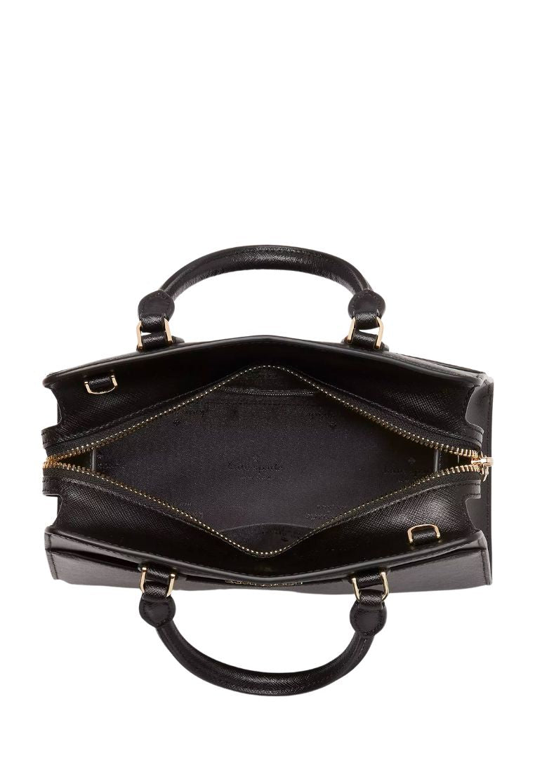 Madison Saffiano Leather Small Satchel Black