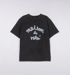 Maison De Rola Embroidery Pigment Loose Fit T-Shirt Charcoal