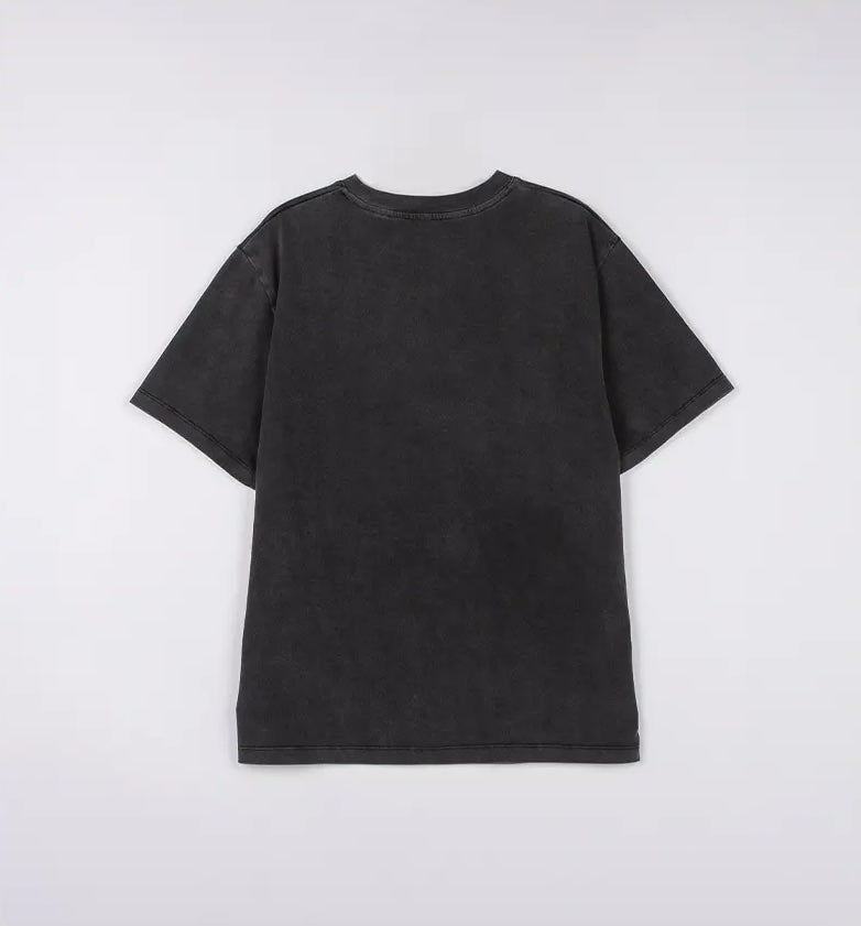Maison De Rola Embroidery Pigment Loose Fit T-Shirt Charcoal