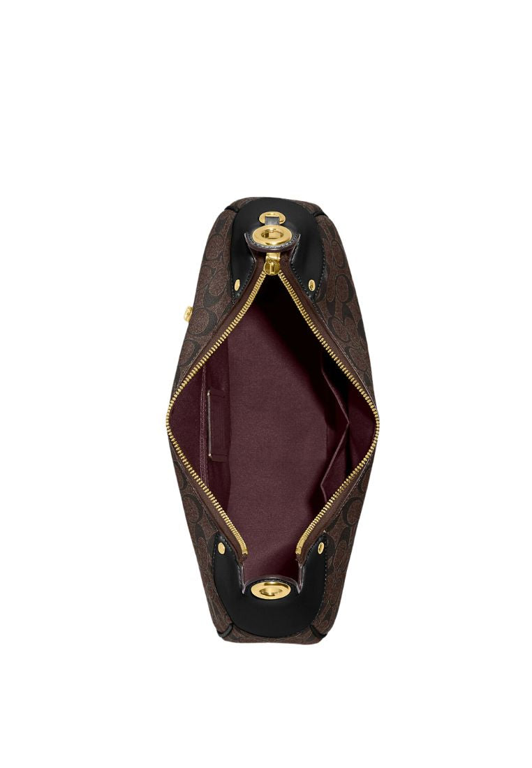 Mara Hobo In Signature Canvas Brown Black