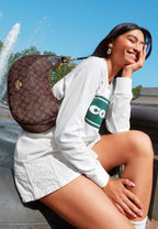 Mara Hobo In Signature Canvas Brown Black