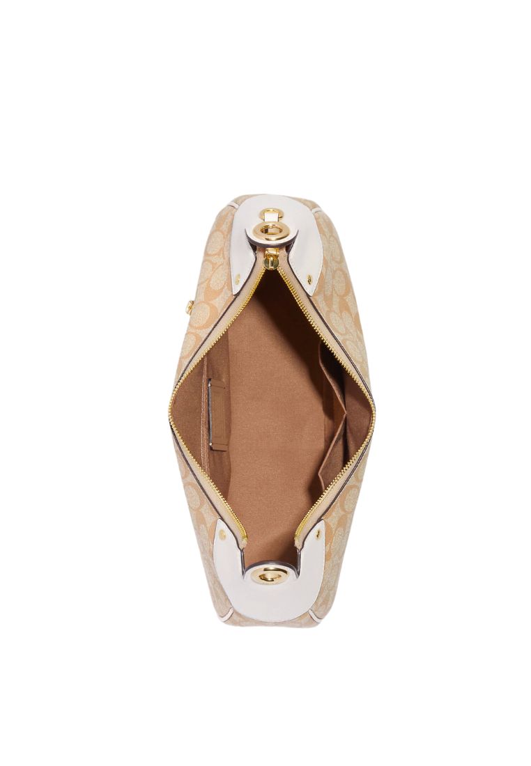 Mara Hobo In Signature Canvas Light Khaki Chalk