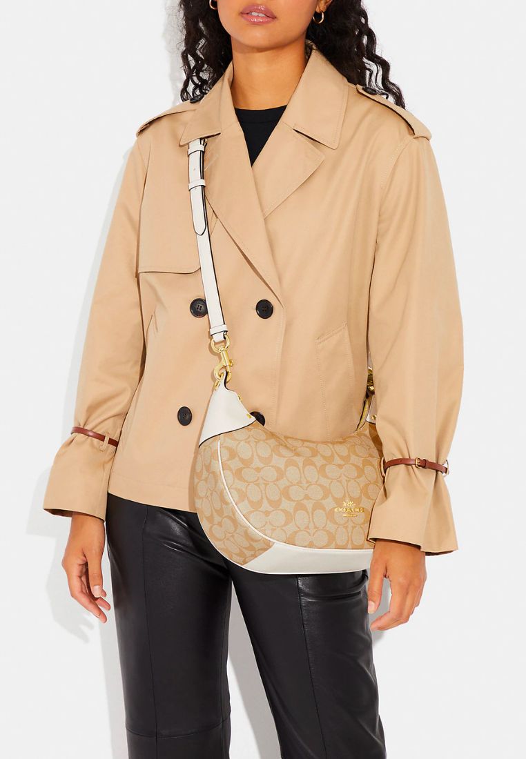 Mara Hobo In Signature Canvas Light Khaki Chalk