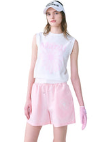 Mardi Flower Sleeveless Knit Top Ivory Pink