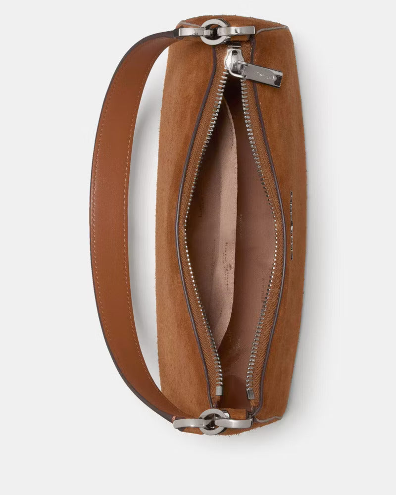 Margot Suede Convertible Shoulder Bag Warm Gingerbread