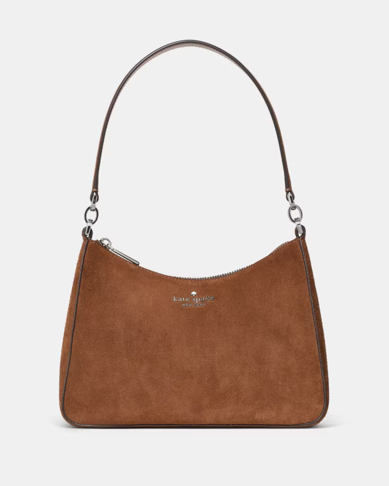 Margot Suede Convertible Shoulder Bag Warm Gingerbread