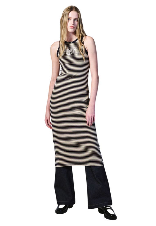 Maxi Dress Sleeveless Alumni Classique Beige White