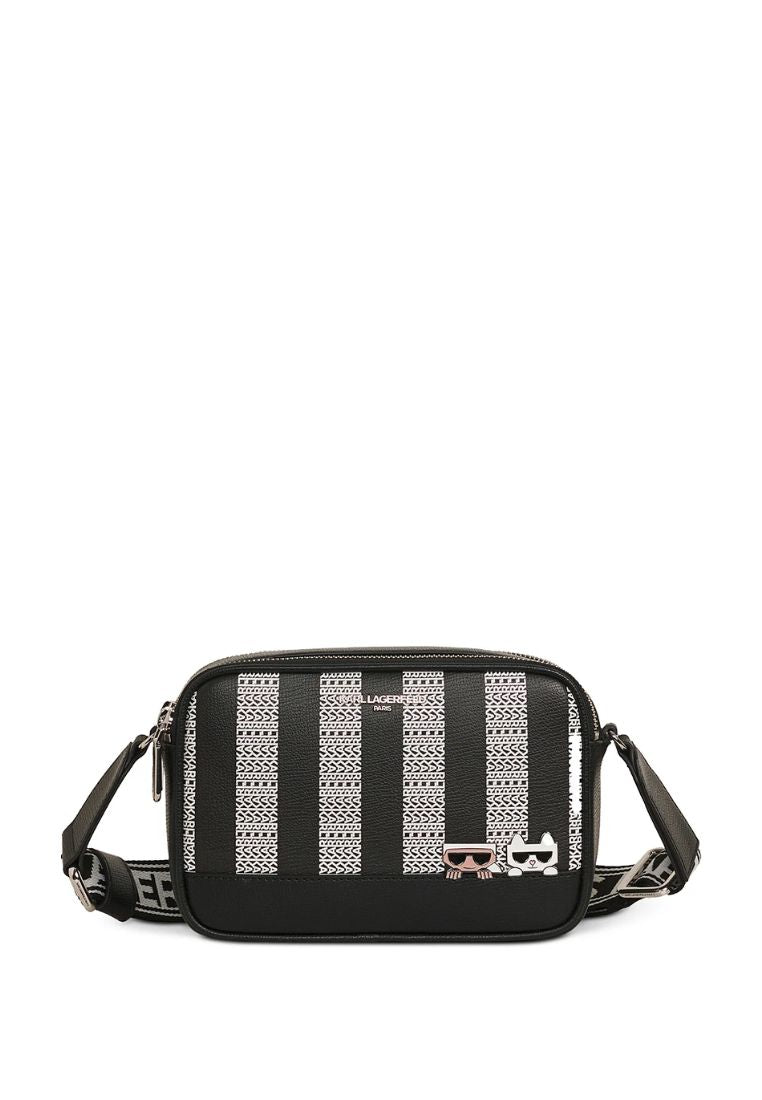 Maybelle Camera Crossbody Black White