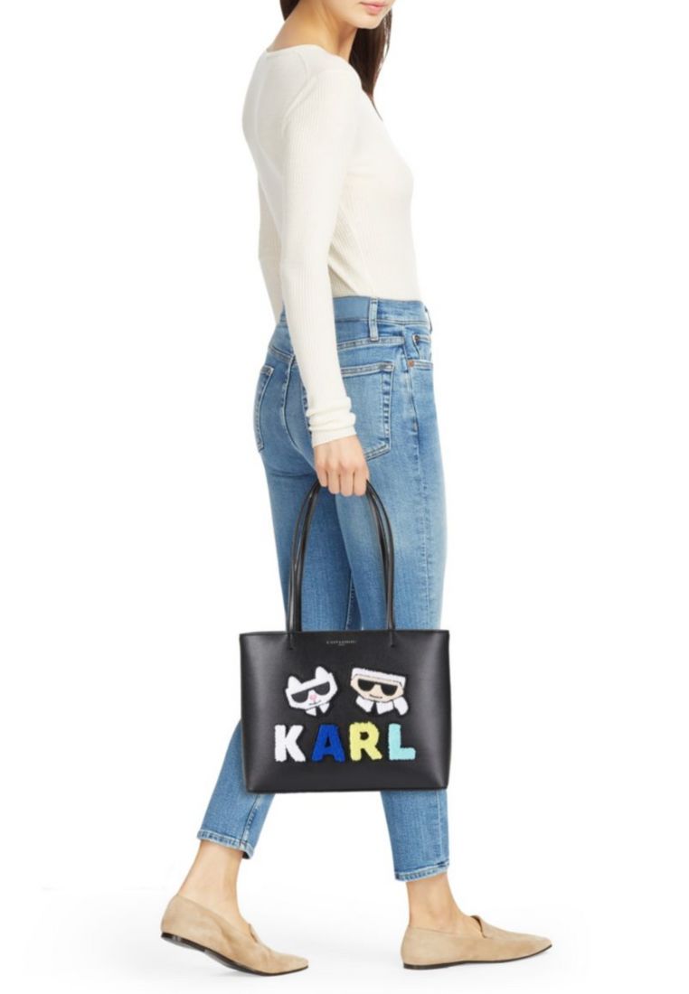 Maybelle Chenille Appliqué Tote Black Multi