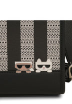 Maybelle Contrast Stripe Top Handle Satchel Black White