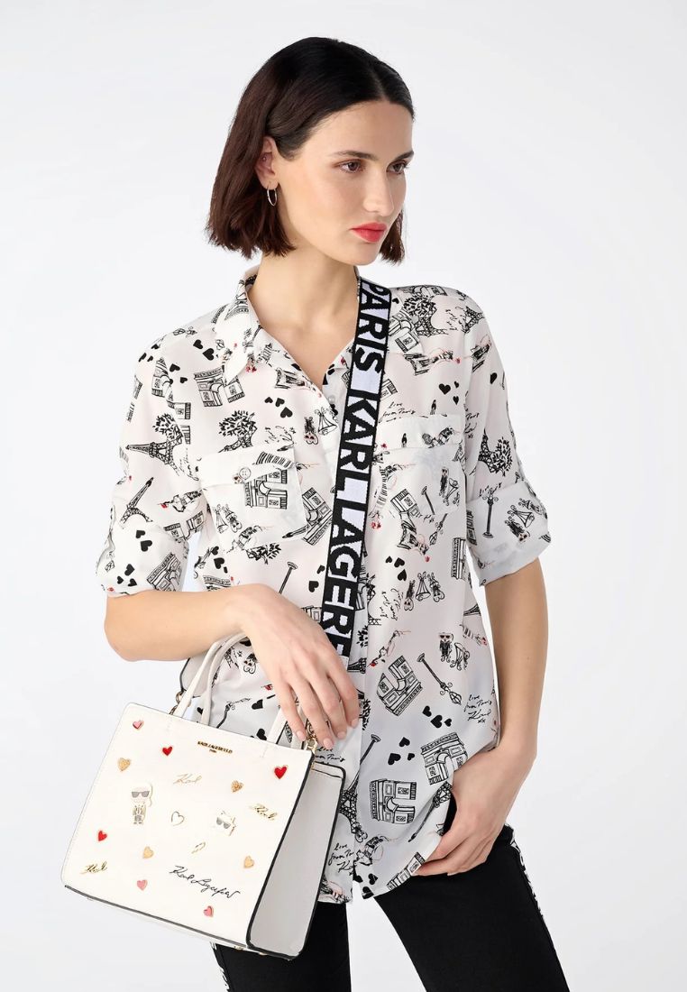 Maybelle Duo Top Handle Satchel White Multi
