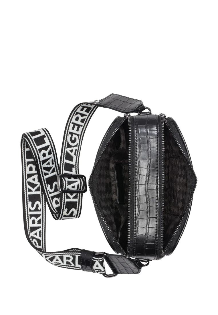 Maybelle Pins Camera Crossbody Black