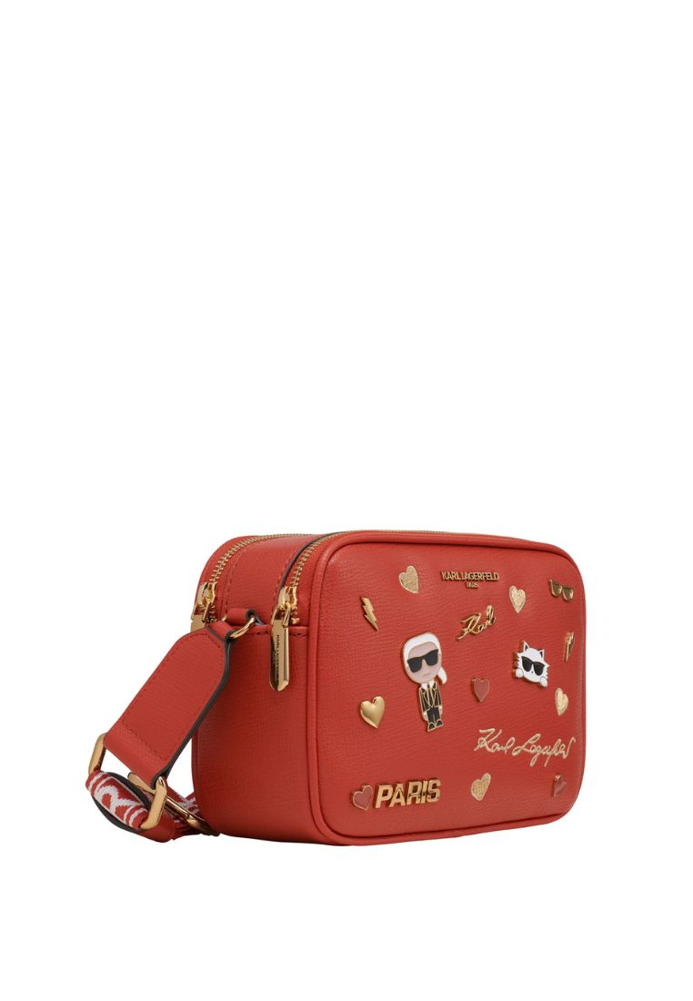 Maybelle Pins Camera Crossbody Burnt Orange