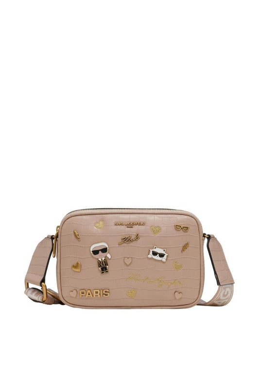 Maybelle Pins Camera Crossbody Shell