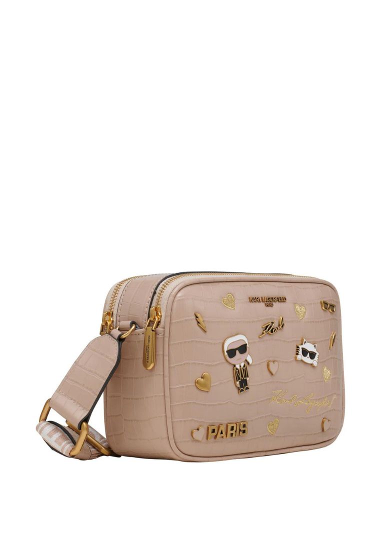 Maybelle Pins Camera Crossbody Shell