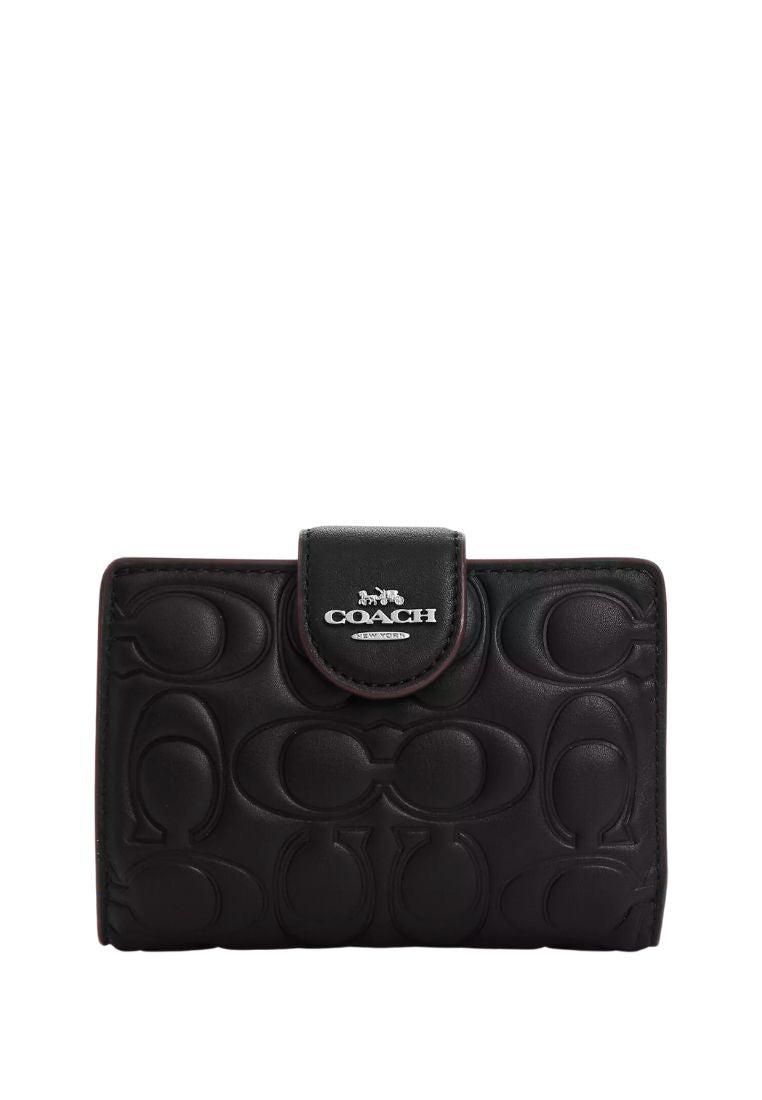 Medium Corner Zip Wallet With Signature Black