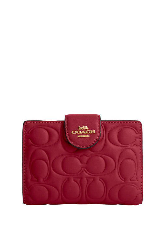 Medium Corner Zip Wallet With Signature Cherry