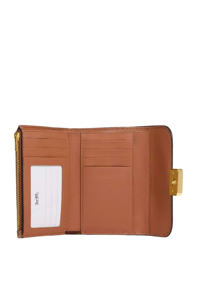 Medium Grace Wallet In Signature Canvas Light Khaki Chalk